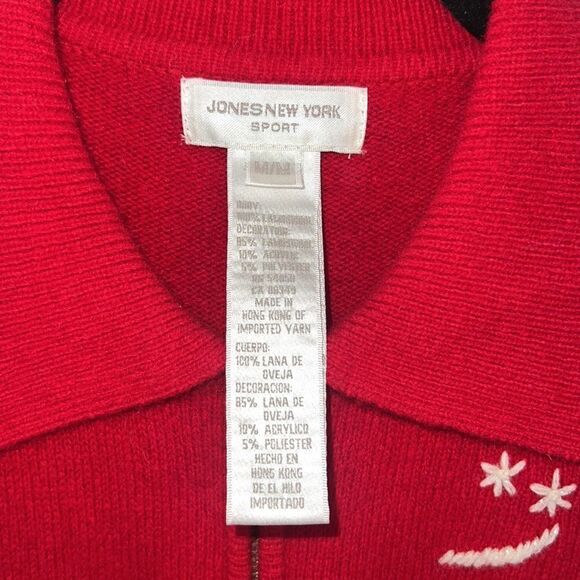 Women’s M Vintage Holiday Christmas ice skater sledding skiing Cardigan sweater - Picture 8 of 13